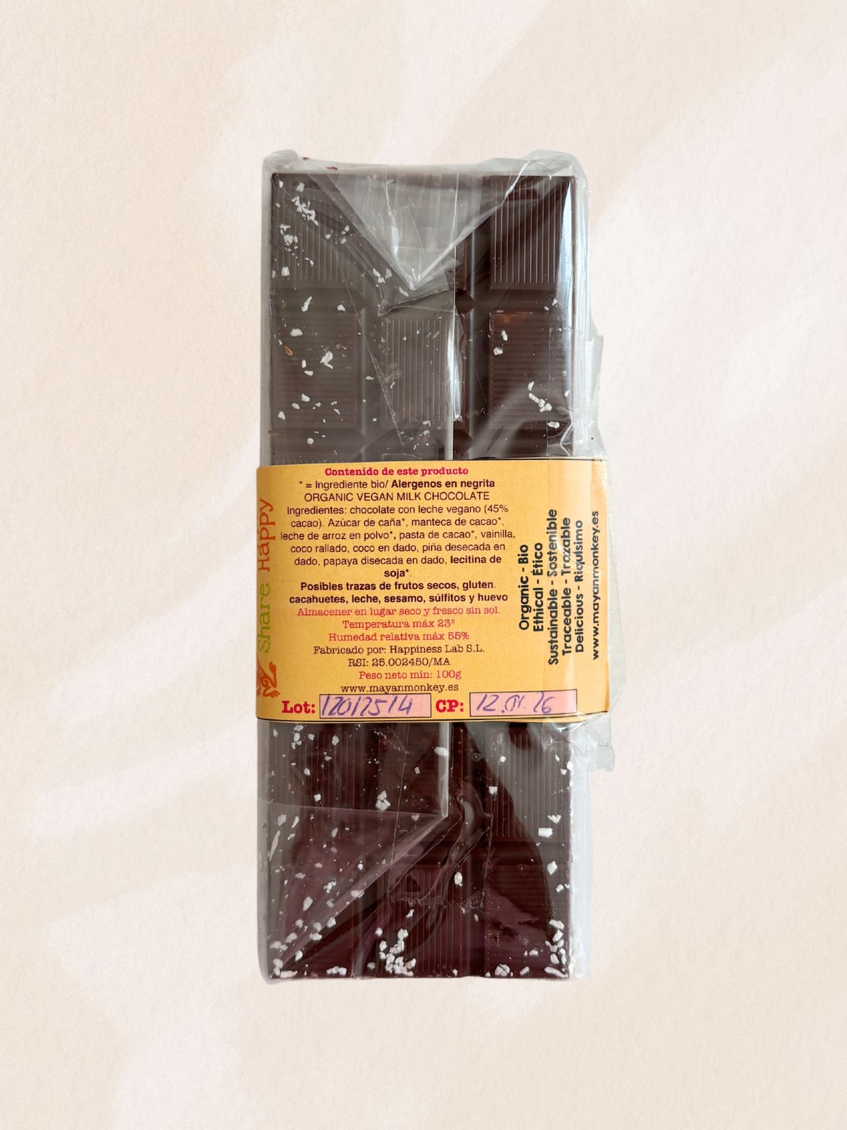 "Tropical Vegan Milk Chocolate" - Handmade Chocolate Bar