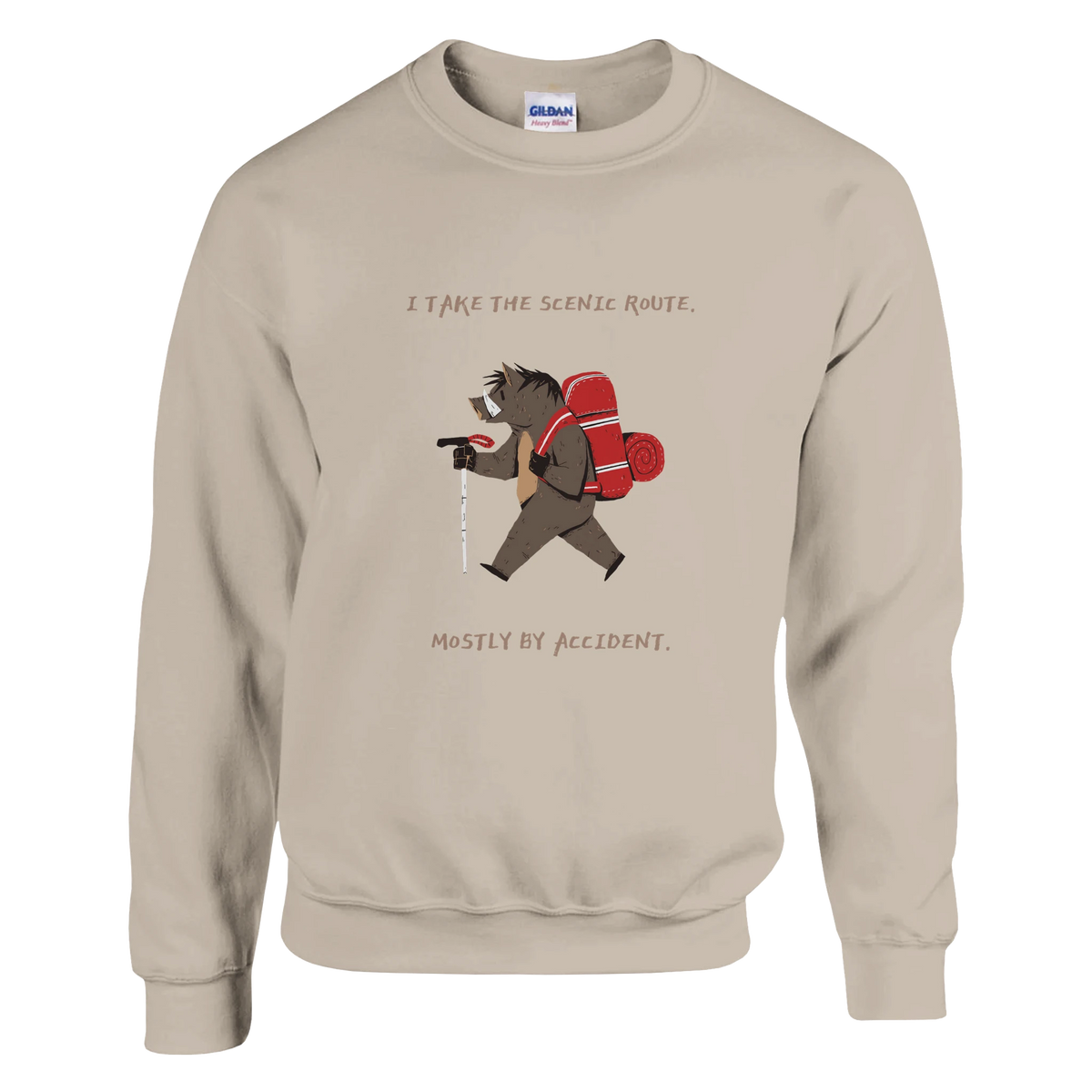"I Take Scenic Route Mostly Accident" Crewneck Sweatshirt Nature Lovers