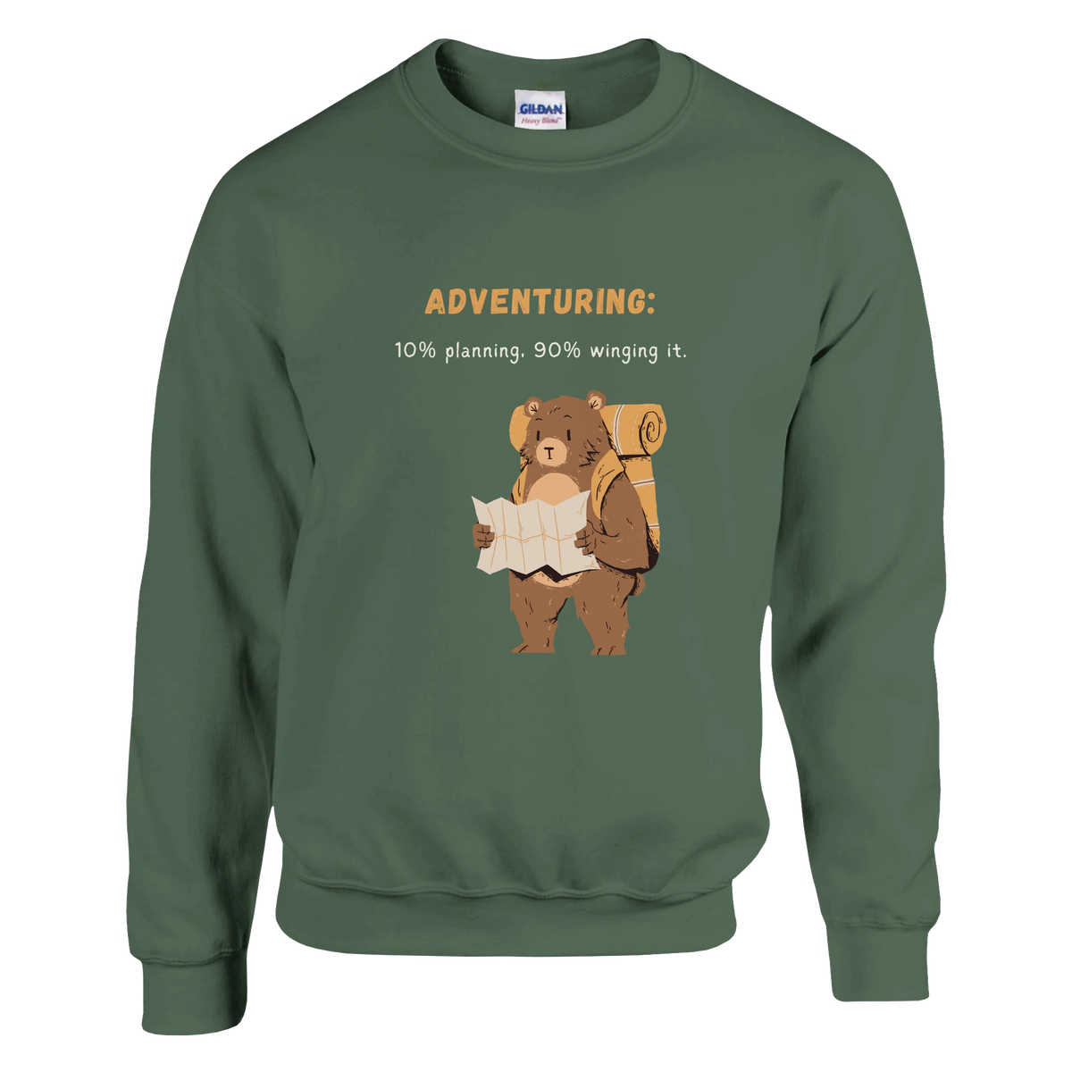 "Adventuring: 10% Planning, 90% Winging It" - Crewneck Sweatshirt For Adventurers