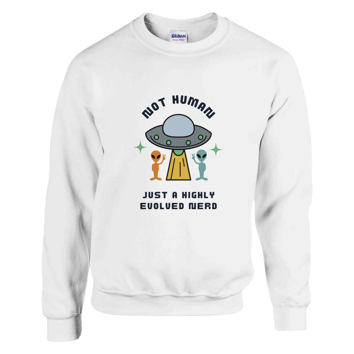 " Human Just Highly Evolved Nerd" Crewneck Sweatshirt Geeks