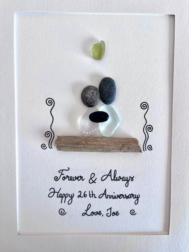 "Forever & Always" - Personalized Sea Glass & Pebble Gift