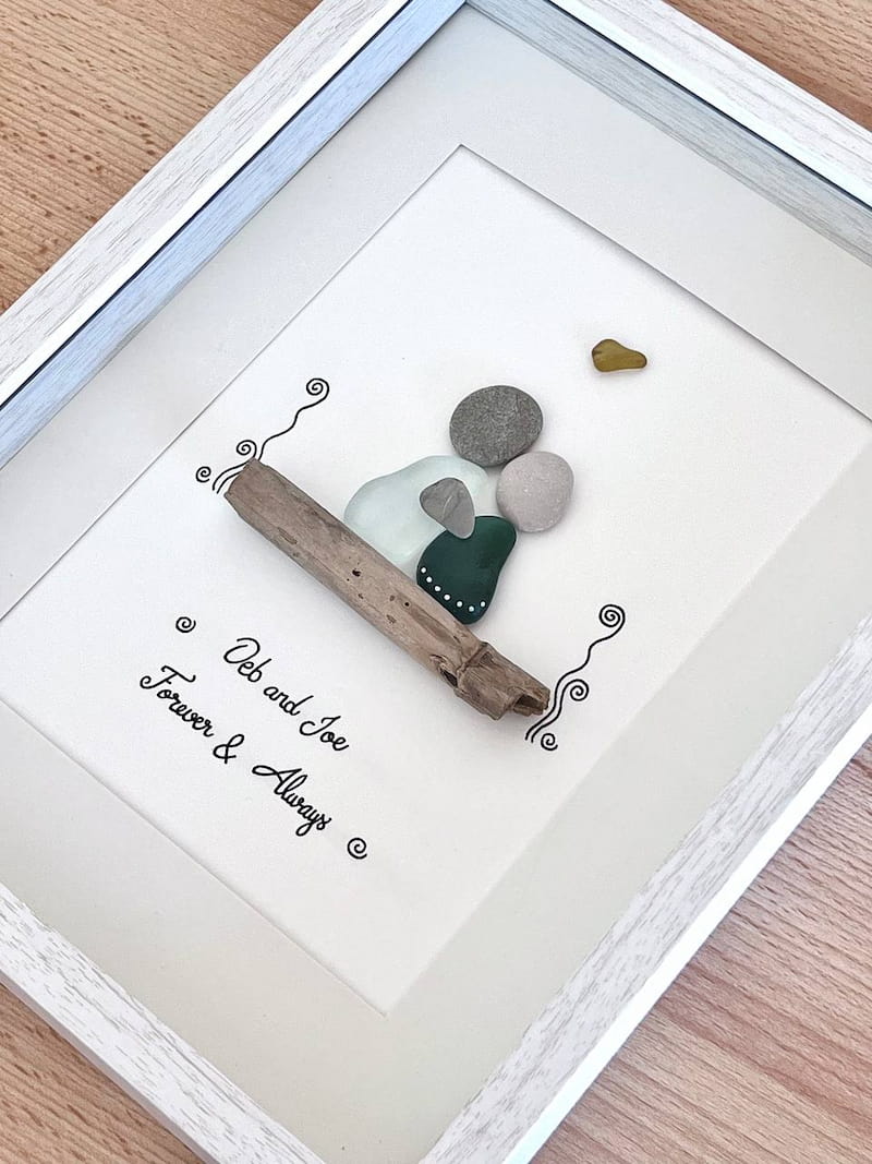 "Forever & Always" - Personalized Sea Glass & Pebble Gift