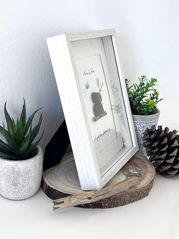 "1st Paper Year Anniversary" - Personalized Sea Glass Gift