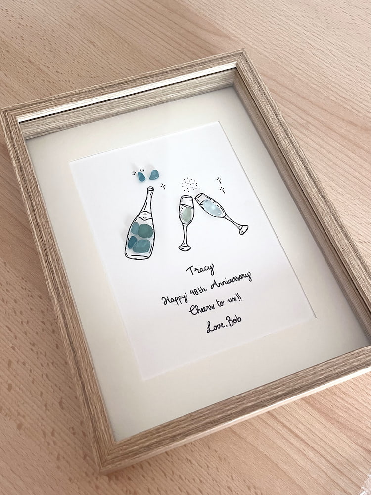 "Cheers!" - Personalized Sea Glass Gift