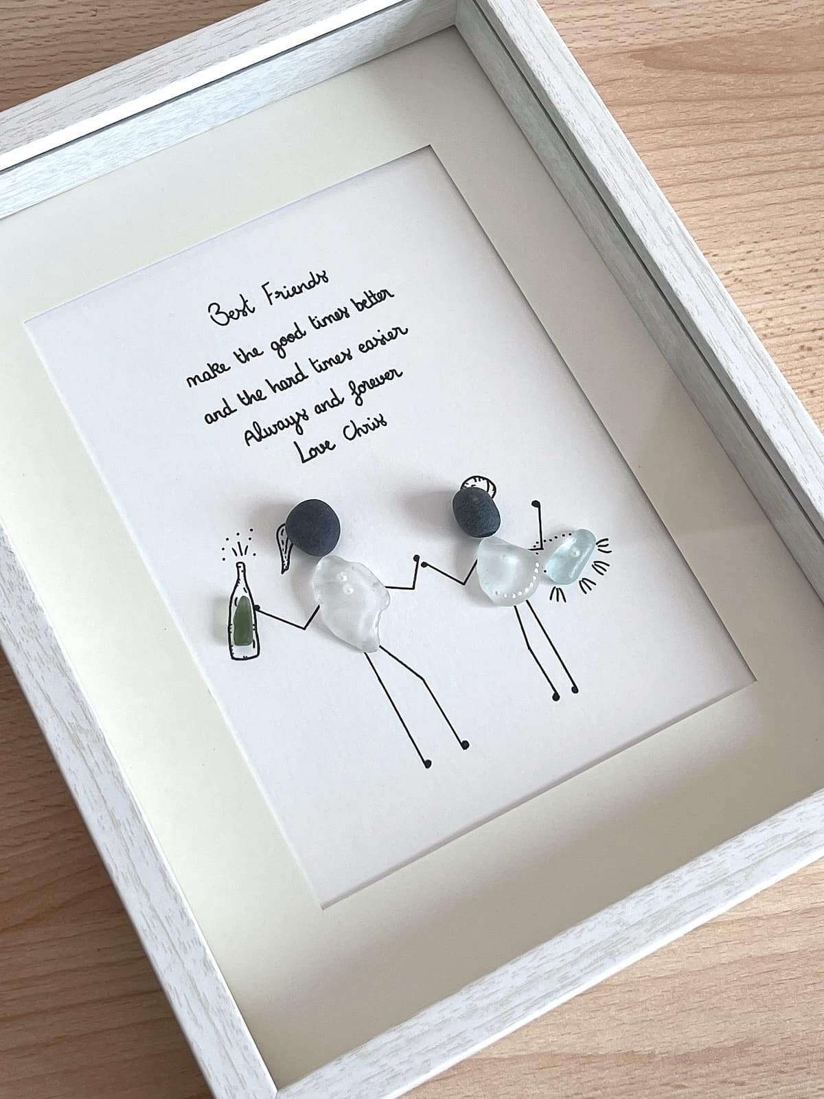 "Best Friends Make Good Times" - Personalized Sea Glass Gift
