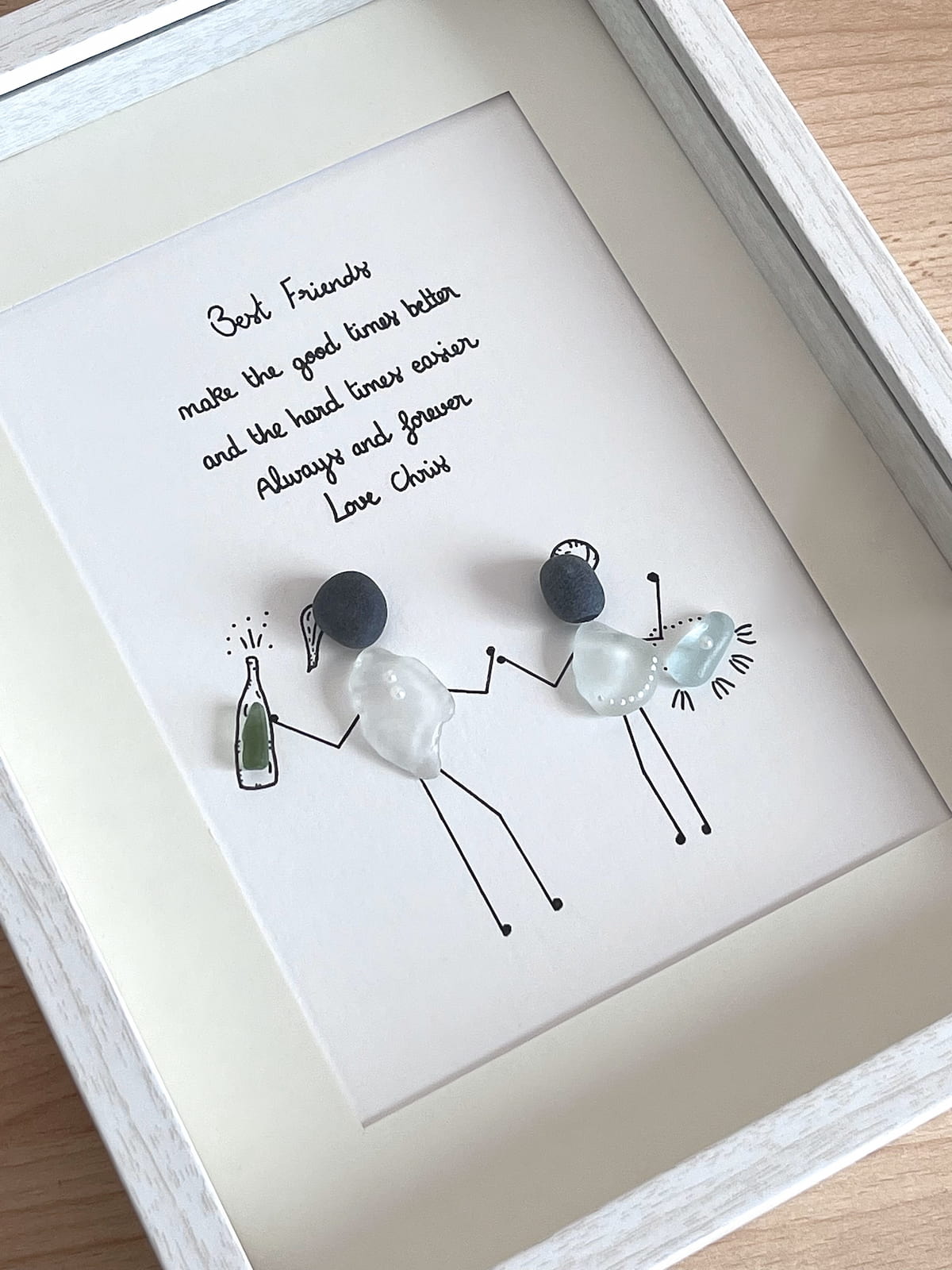 "Best Friends Make Good Times" - Personalized Sea Glass Gift