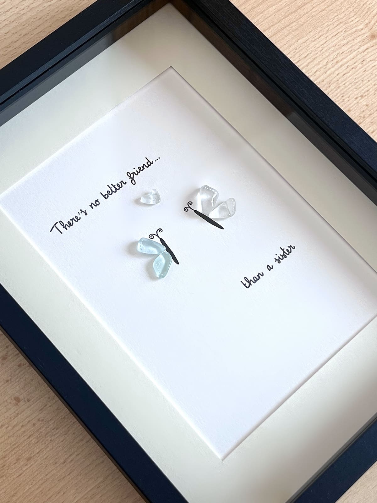 "You Give Me Butterflies" - Personalized Sea Glass Gift