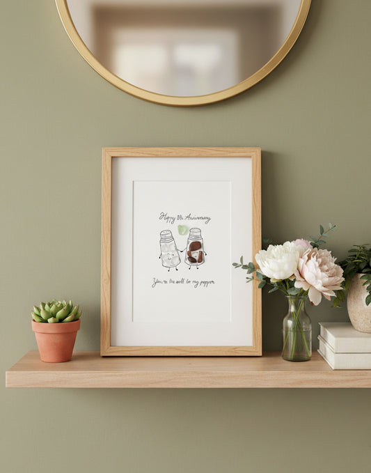 "8th Salt & Pepper Anniversary" - Personalized Sea Glass Gift