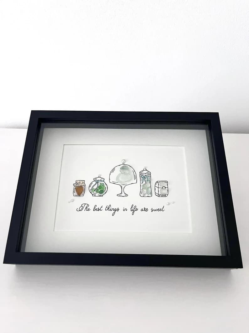 "Bakery Decor" - Personalized Sea Glass Picture Frame Gift