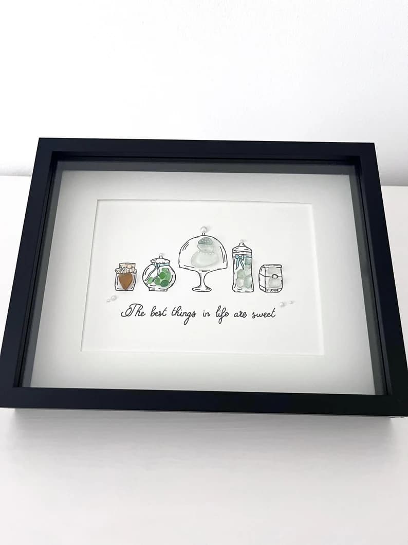 "Bakery Decor" - Personalized Sea Glass Picture Frame Gift