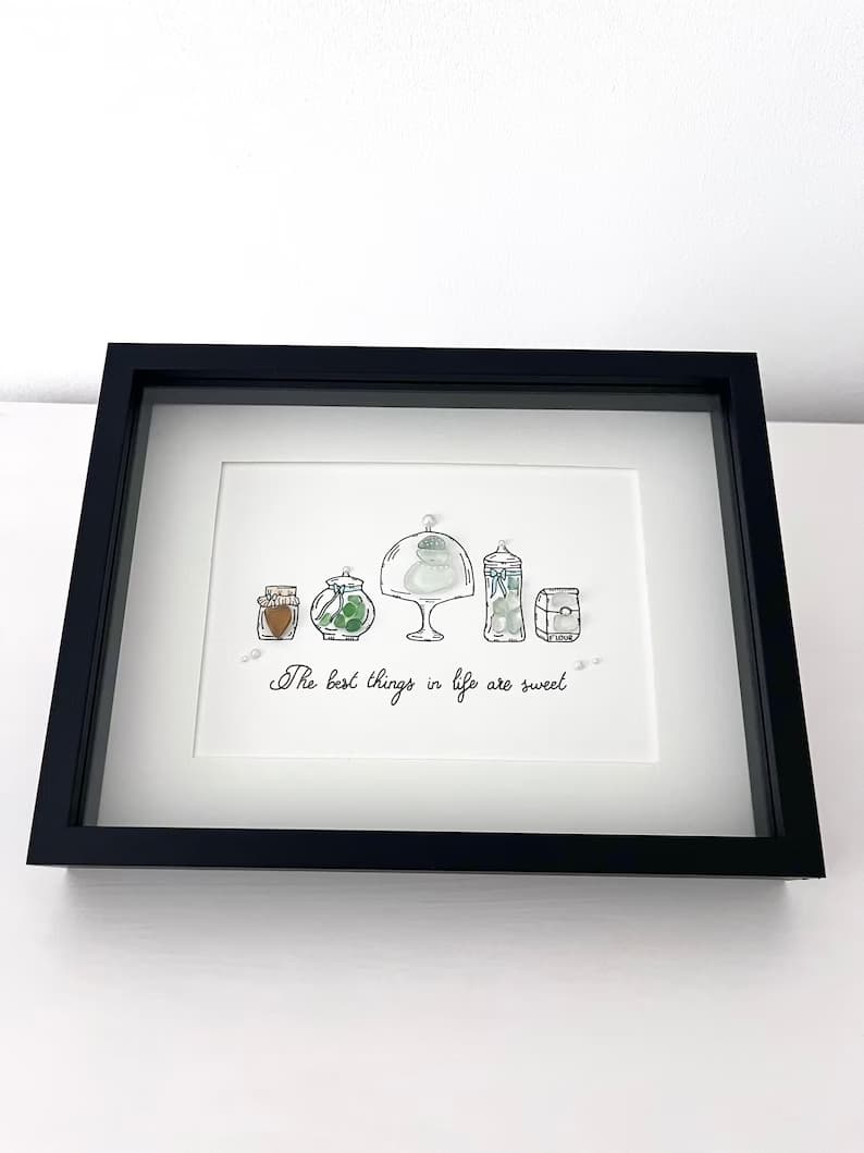 "Bakery Decor" - Personalized Sea Glass Picture Frame Gift