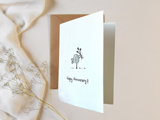 "Sweet Love Bird" - Handmade Sea Glass Card