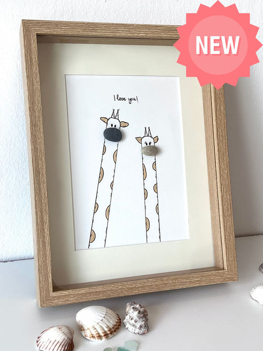 "Giraffe Love" - Personalized Sea Glass Gift