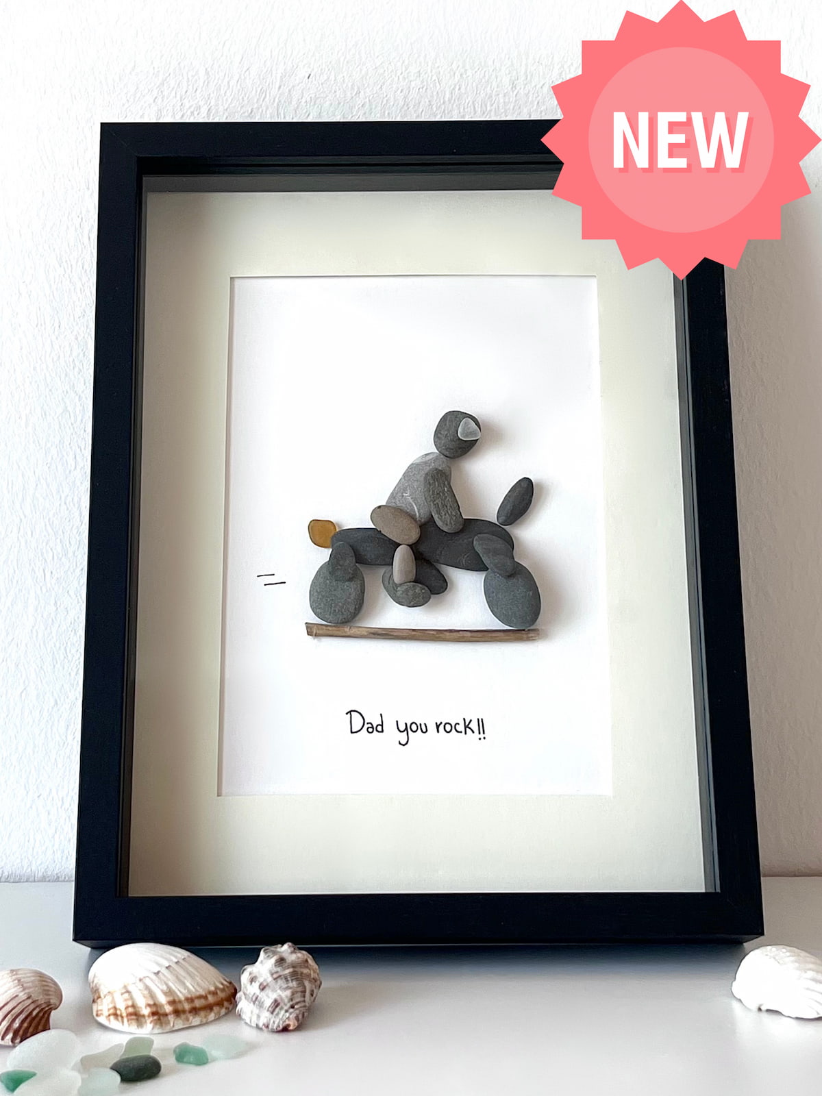 "Motorheads" Personalized Sea Glass Picture Frame Gift