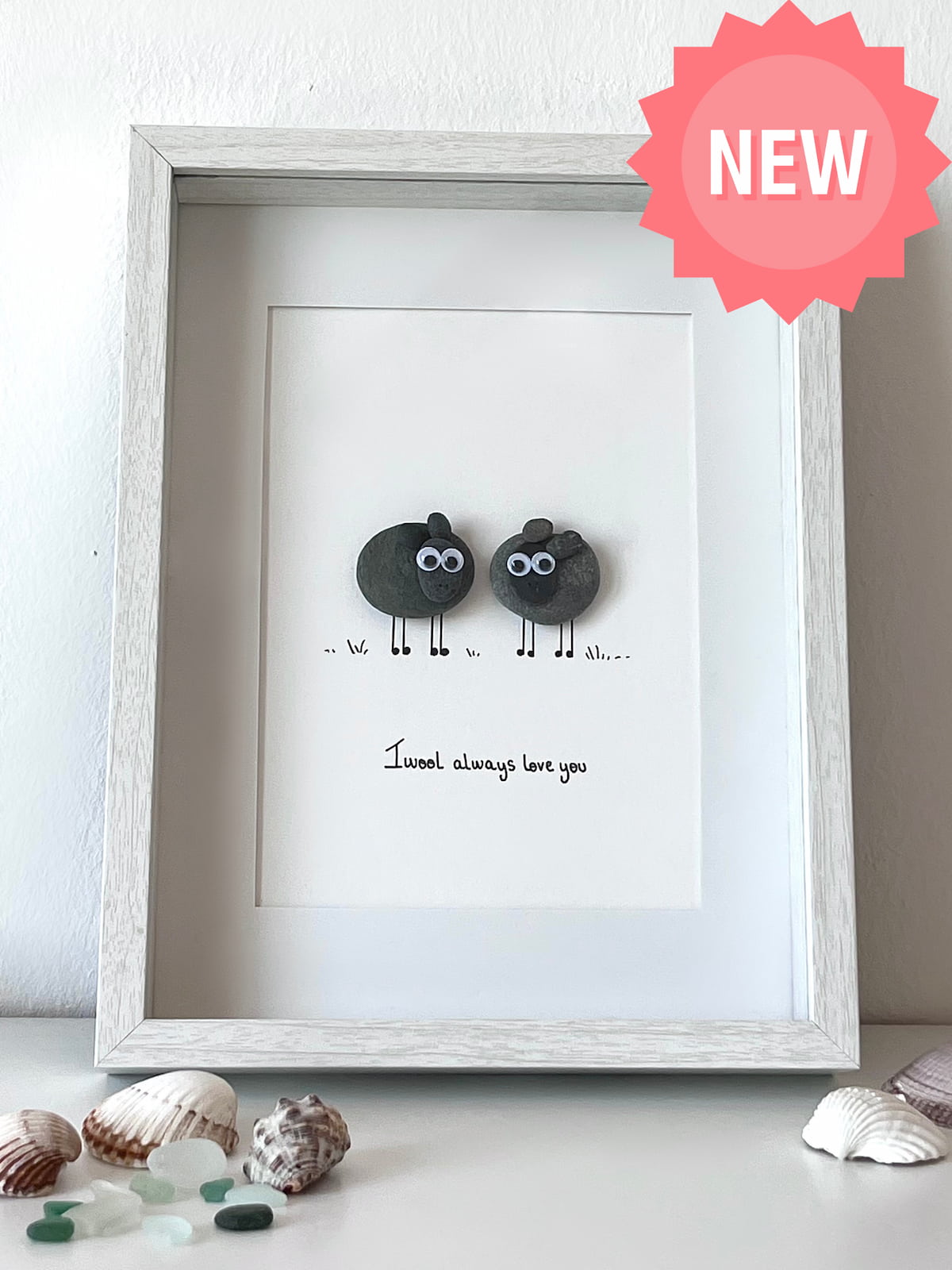 "We Are Woolly Meant To Be" Personalized Pebble Picture Frame Gift