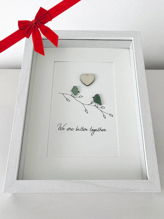 Christmas Gift - "We Are Better Together" Sea Glass ArtWork