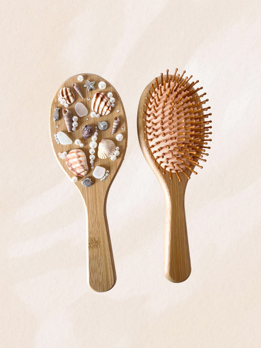 "Seaside Locks" - Handmade Sea Glass Hairbrush