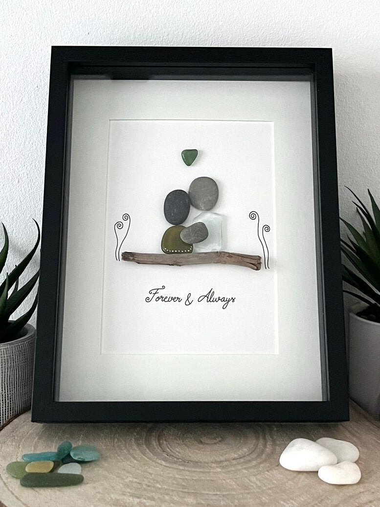 "Forever & Always" - Personalized Sea Glass & Pebble Gift