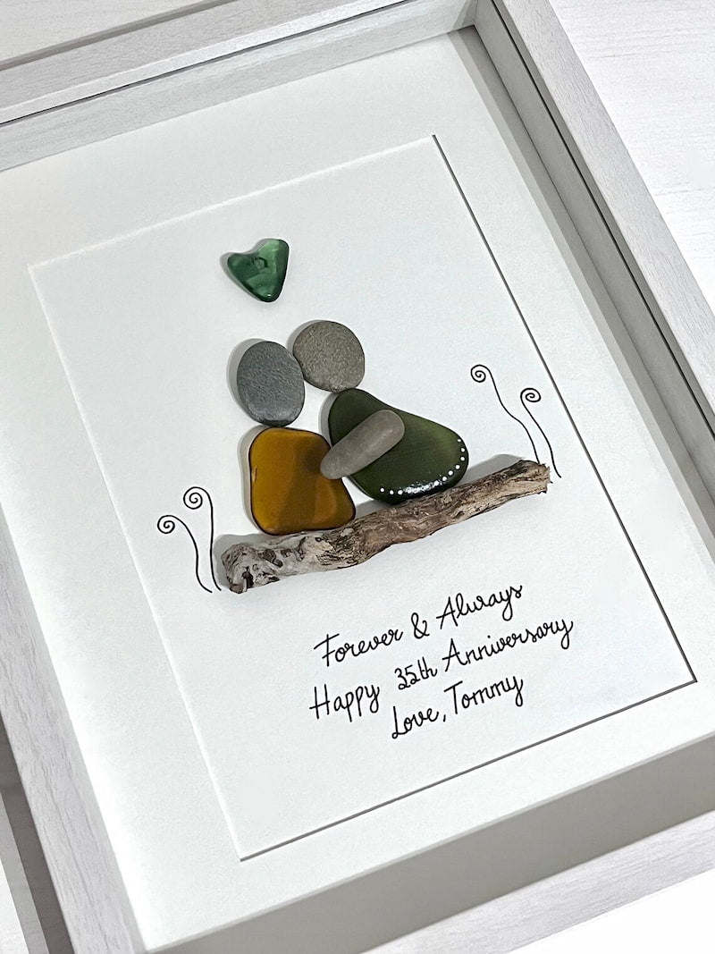 "Forever & Always" - Personalized Sea Glass & Pebble Gift
