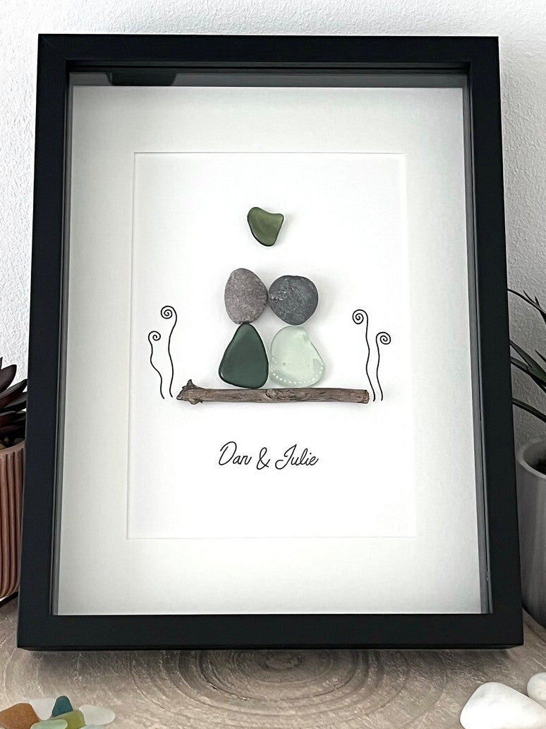 "Forever & Always" - Personalized Sea Glass & Pebble Gift