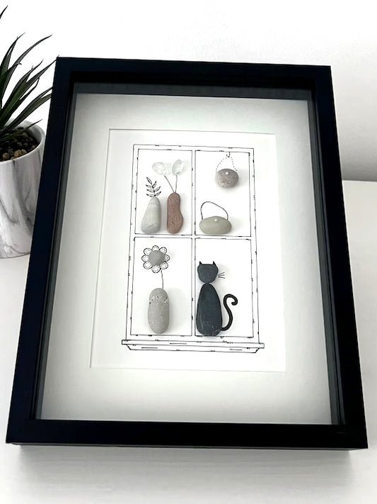 "Cat At Home" - Personalized Sea Glass Gift