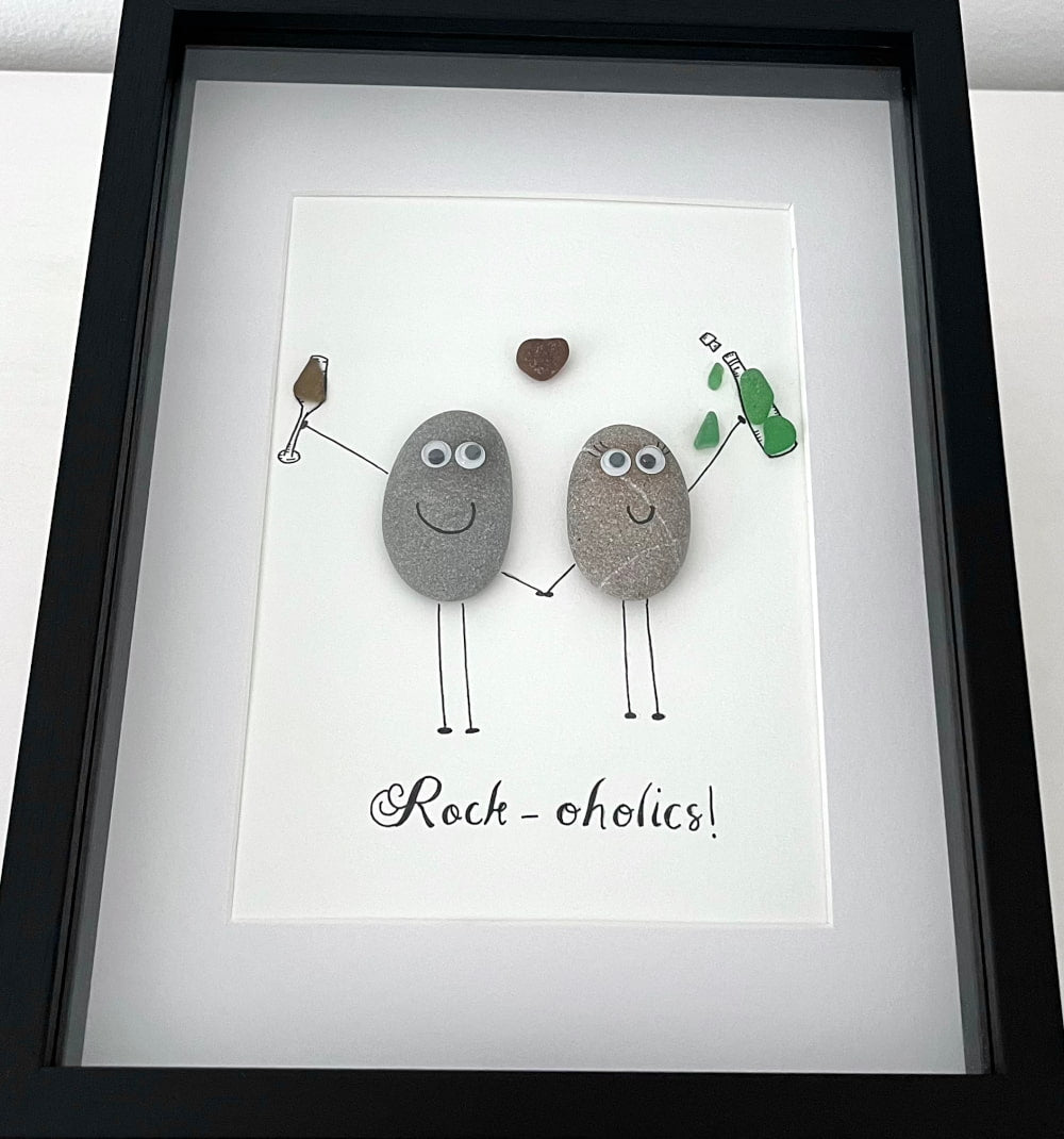 Christmas Gift - Personalized Pebble Love Couple Picture Frame