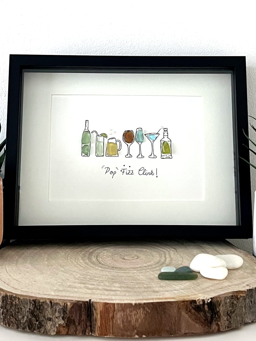 sea glass cocktails anniversary picture frame