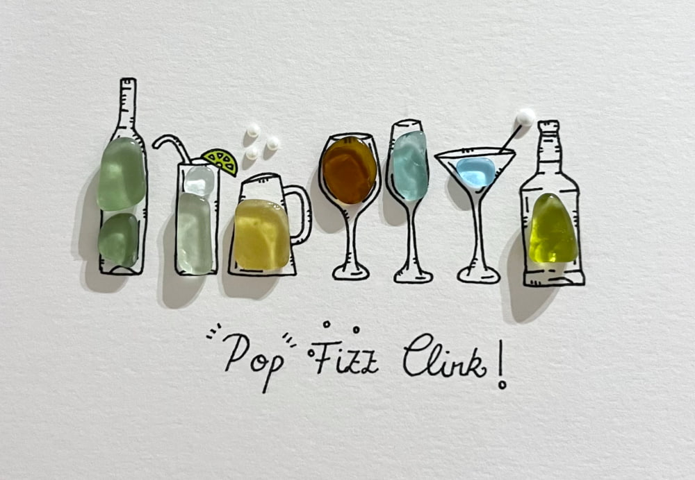 "Cocktail Celebration" - Personalized Sea Glass Gift