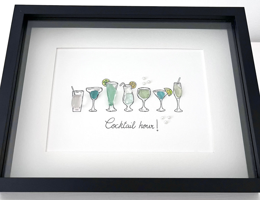 "Cocktail Celebration" - Personalized Sea Glass Gift