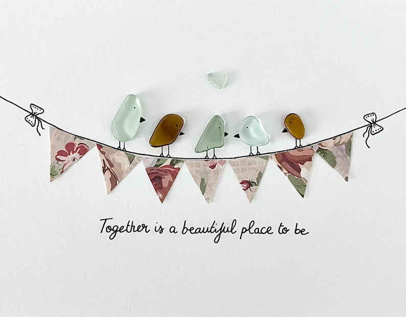 "Together Is a Beautiful Place To Be" - Personalized Sea Glass Gift