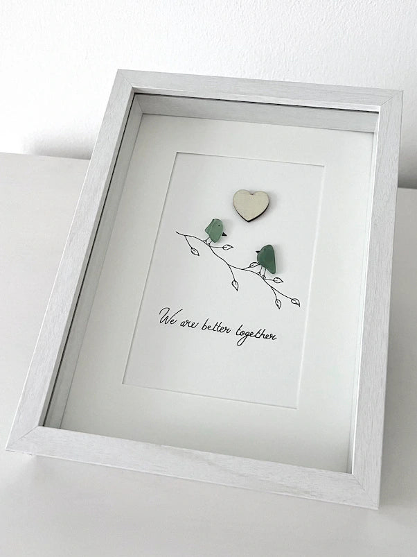 Christmas Gift - "We Are Better Together" Sea Glass ArtWork