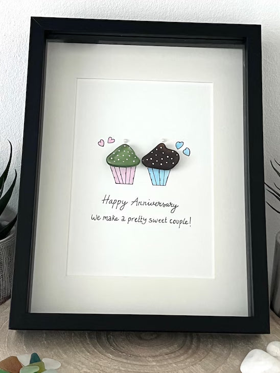 we make a pretty sweet couple sea glass frame 1