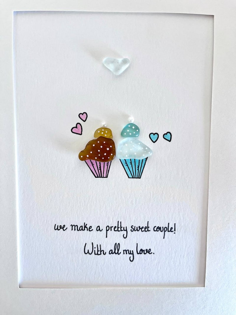 "We Make A Pretty Sweet Couple" - Personalized Sea Glass Gift